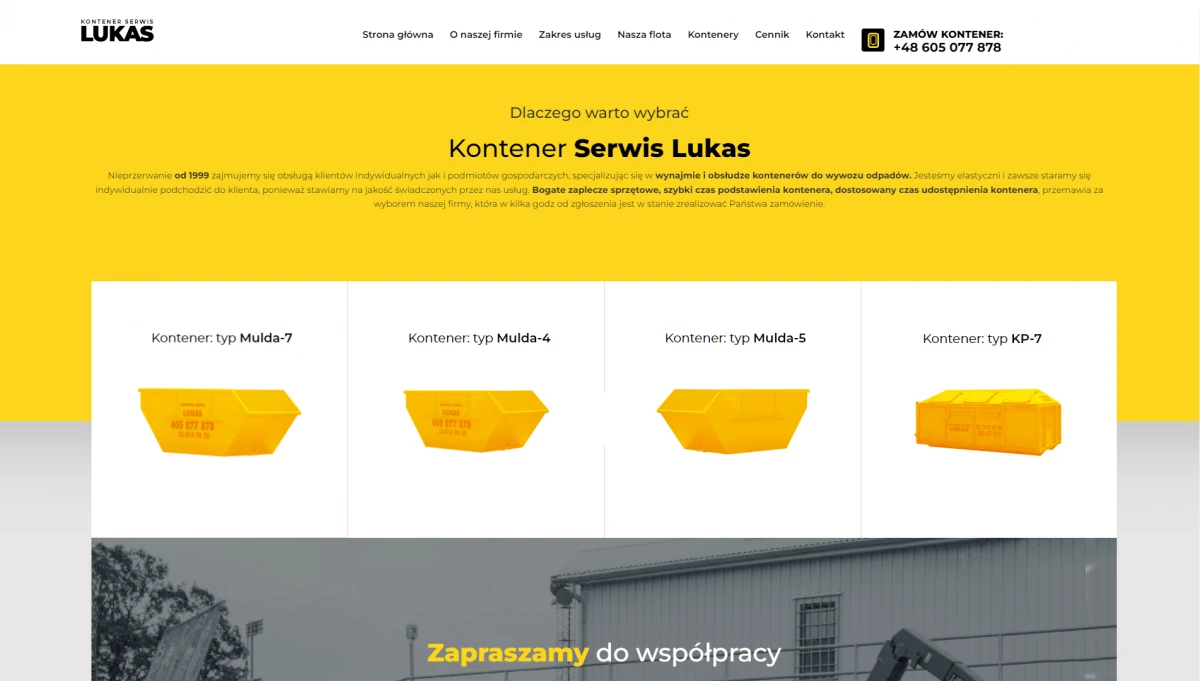 projektowanie strony dla lukas kontener