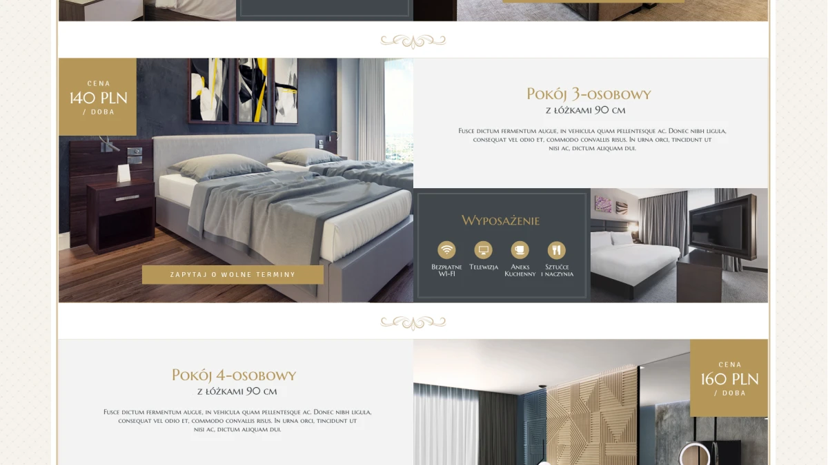 strona www hostel zgrabna projekt exponet