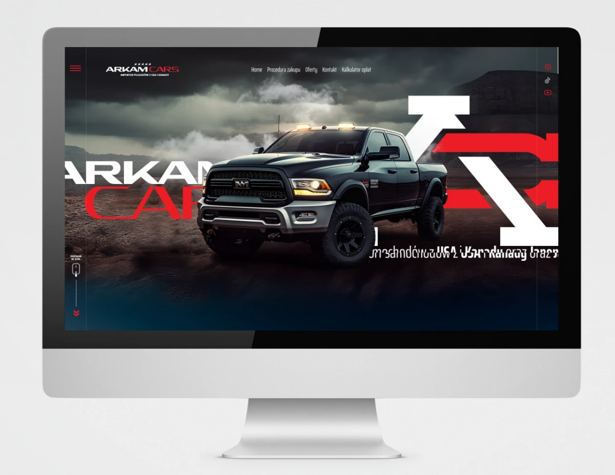 projekrtowanie stron www dla firmy arkam cars bielsko biala