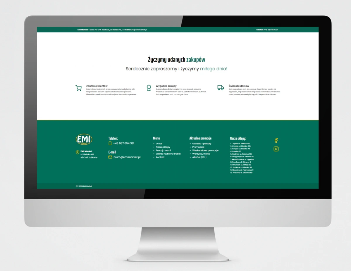 emi market projekty stron www wykonane przez exponet z bielska bialej i okolic