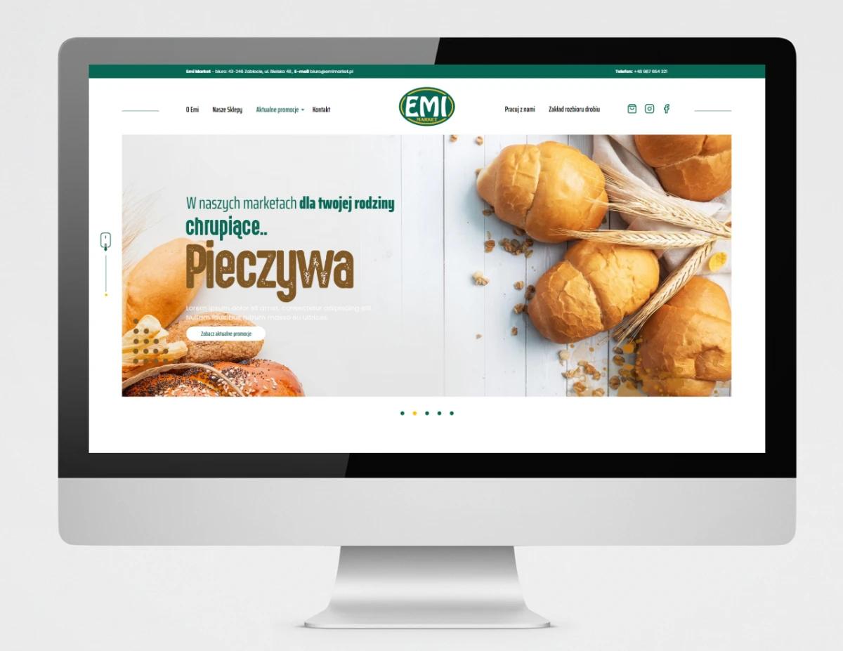 projekt i wykonanie przez exponet strony www dla emi marketow