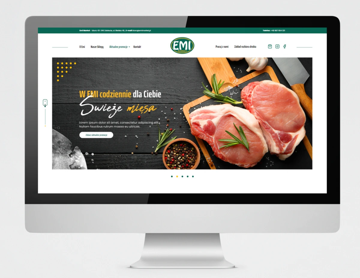 strona www dla marketow sieci emi z mijescowosci chybie