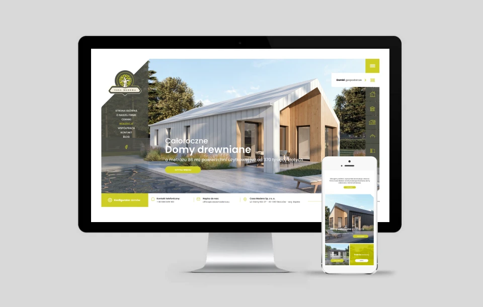 projektowanie stron dla casas madera producenta domow z drewna