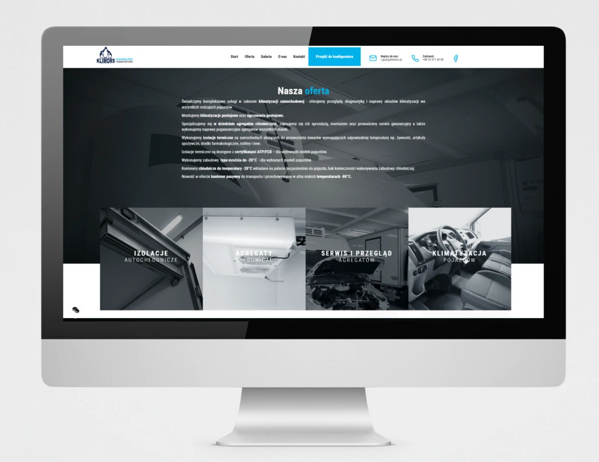 layout projektu strony www klimors thermocold