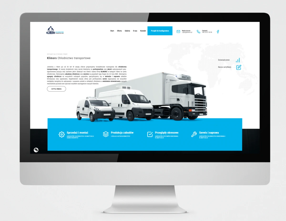 projektowanie strony dla firmy thermocold klimors