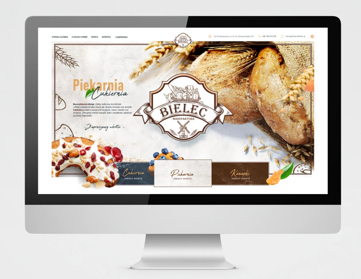 projekt strony www dla firmy manufaktura bielec