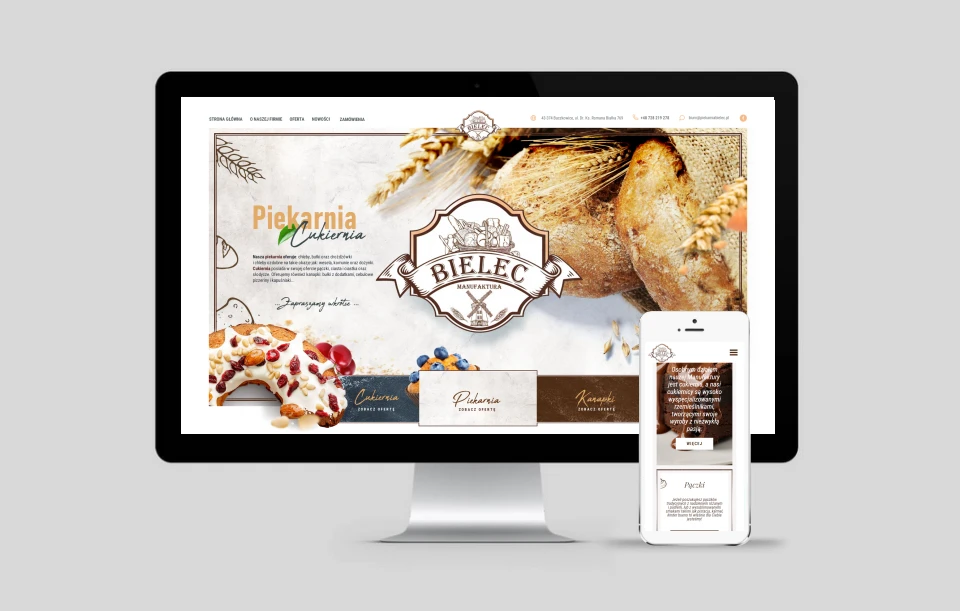 strona www dla manufaktury bielec projekt i wykonanie exponet