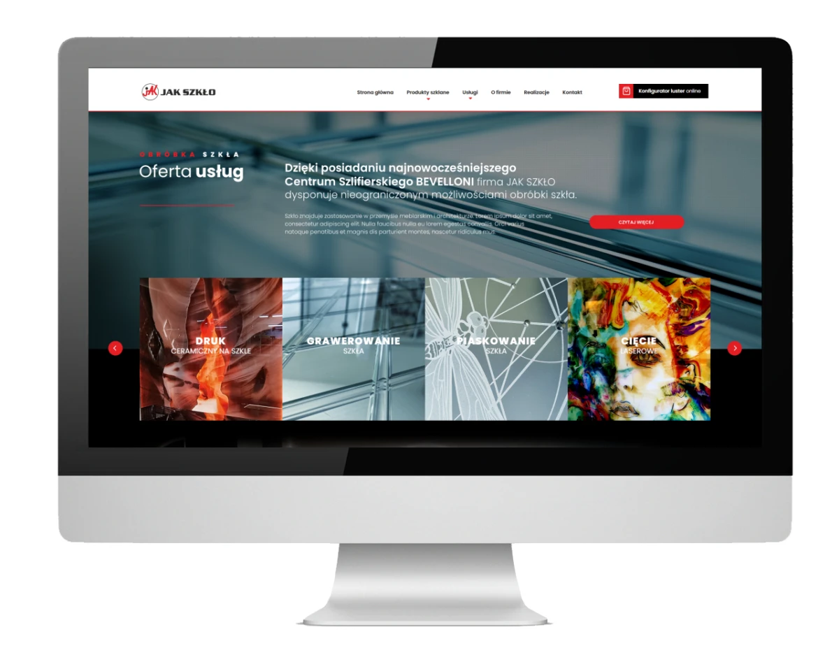 strona dla firmy jak szklo