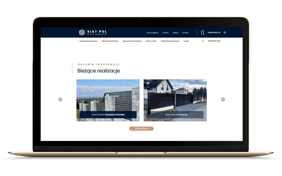 galeria realizacji na nowej stronie firmy siatpol