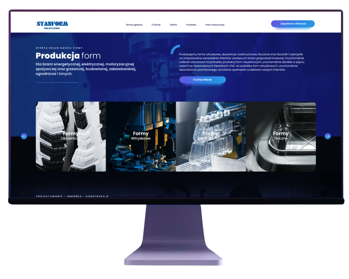 strony internetowe dla przemyslu bielsko stanform