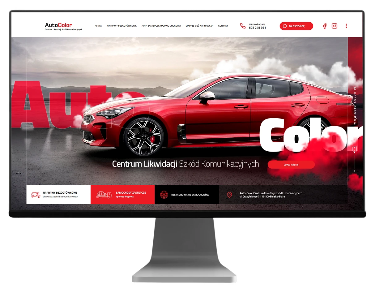 strony www bielsko biala projekt dla auto kolor