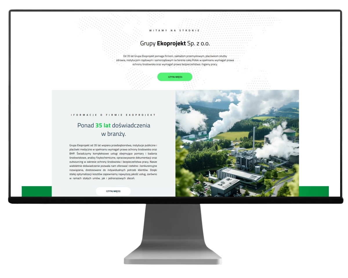 projekt strony www dla firmy ekoprojekt z bielska bialej 2025