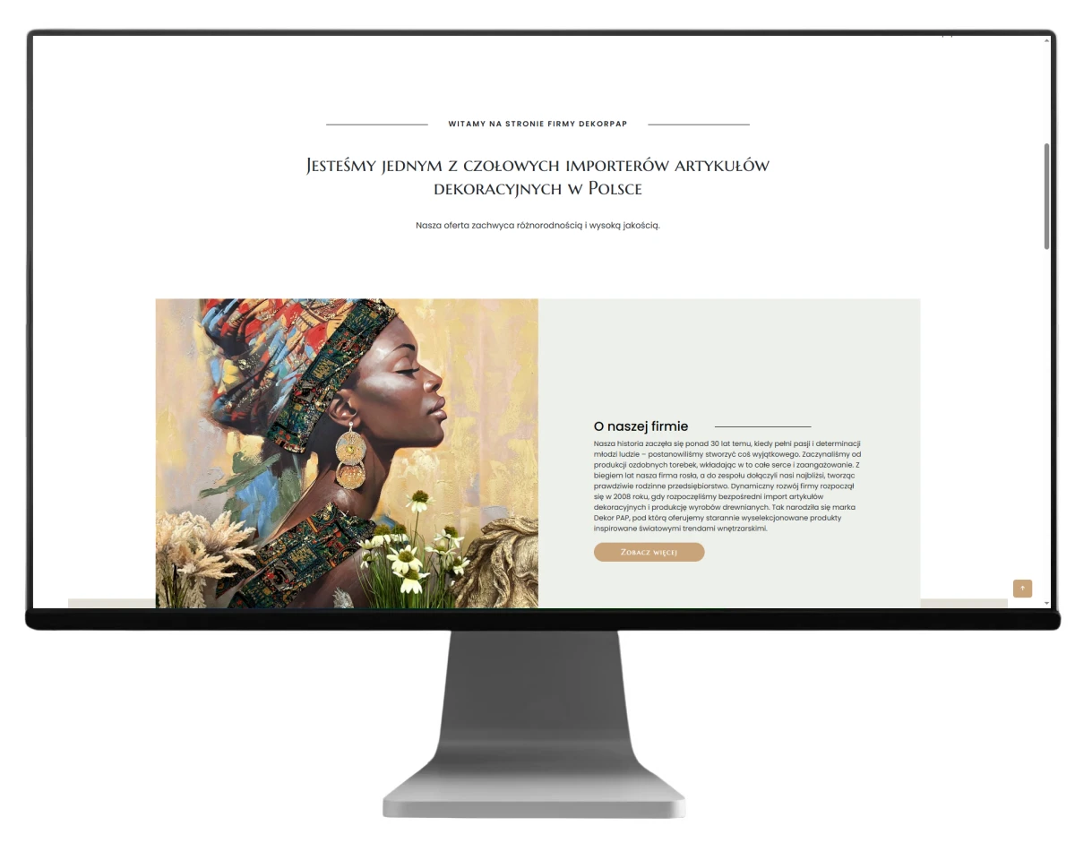 projekt strony www dla firmy dekorpap