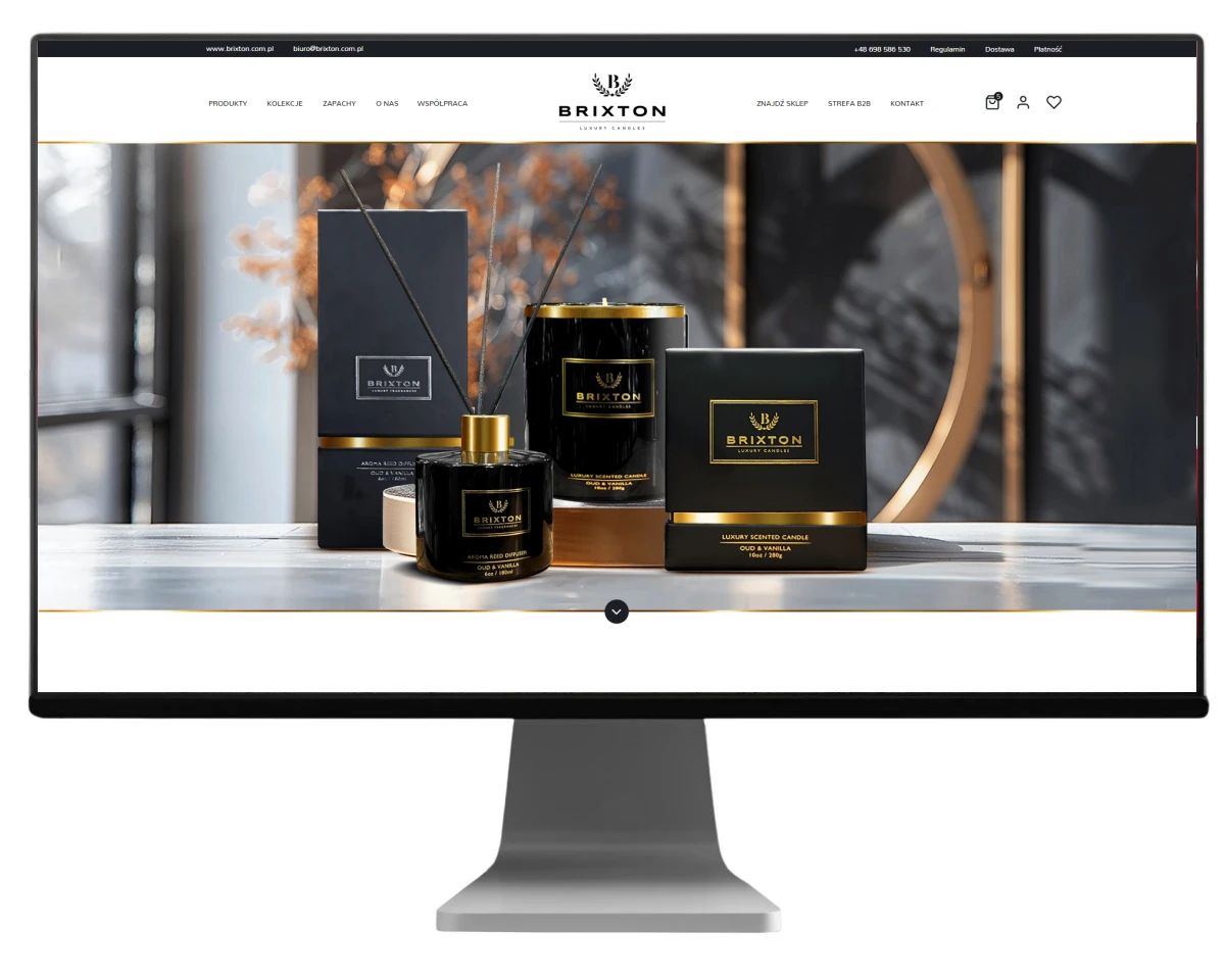 projekt strony dla firmy brixton candles