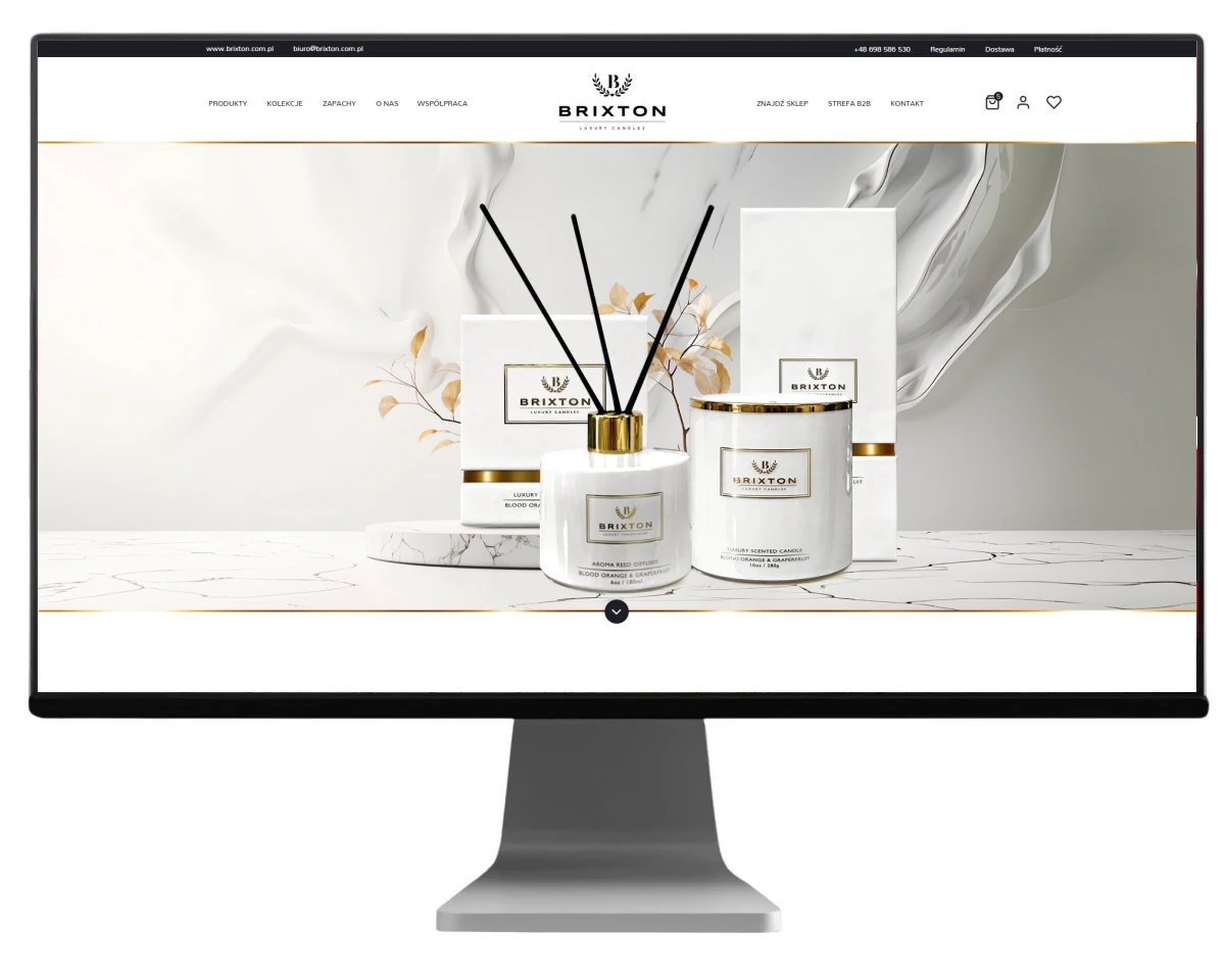 stworzenie strony internetowej dla brixton candles wykonanie exponet bielsko