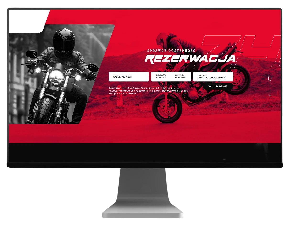 projekt nowej strony www dla wypozyczalni motocykli z bielska