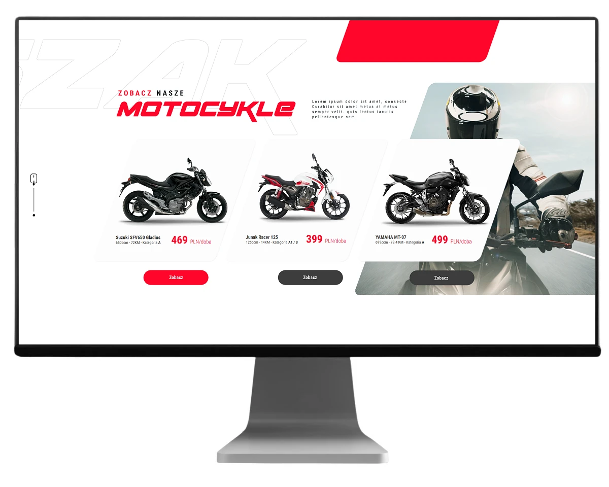 projektowanie strony internetowej dla wypozyczalni motocykli z bielska bialej