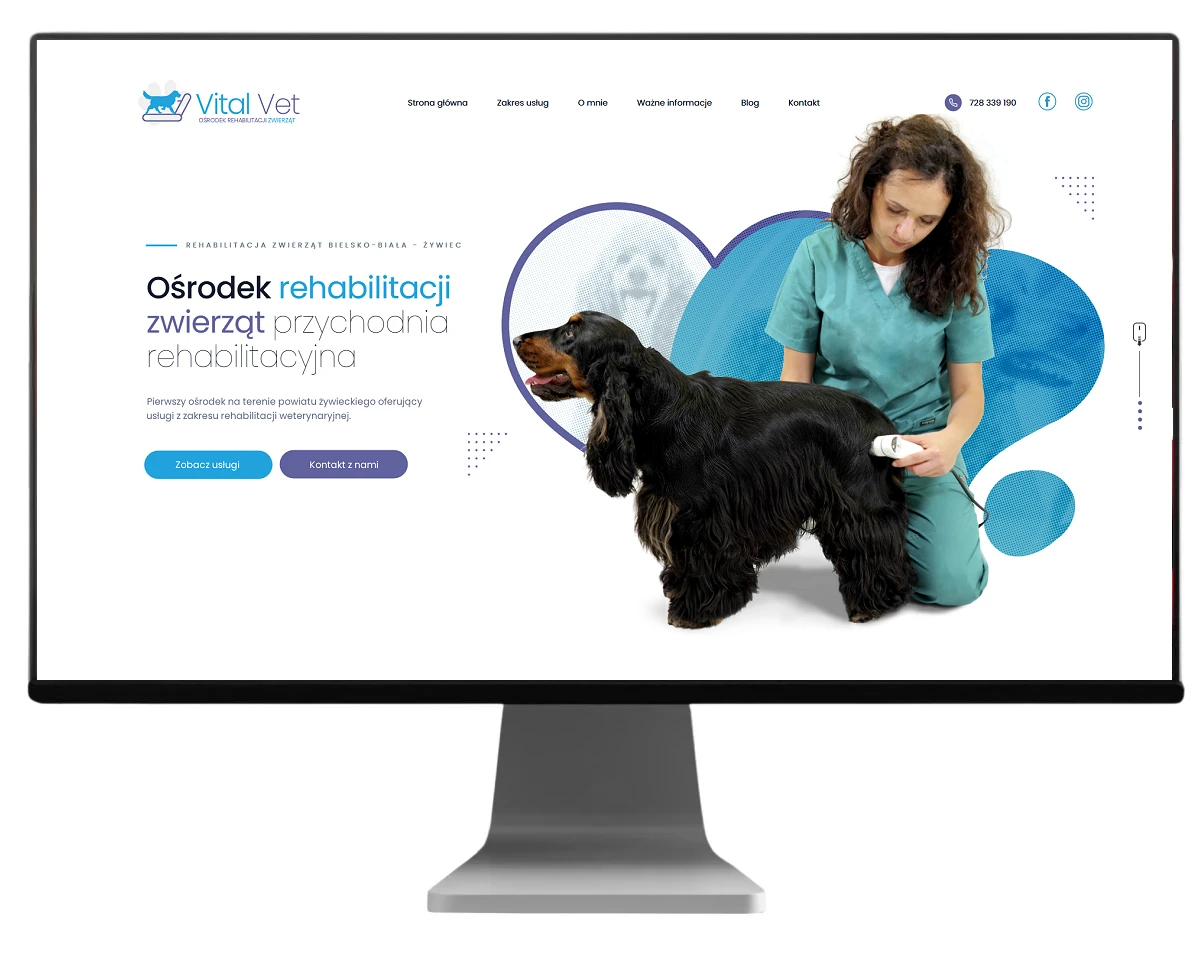 projektowanie stron www projekt dla vitalvet
