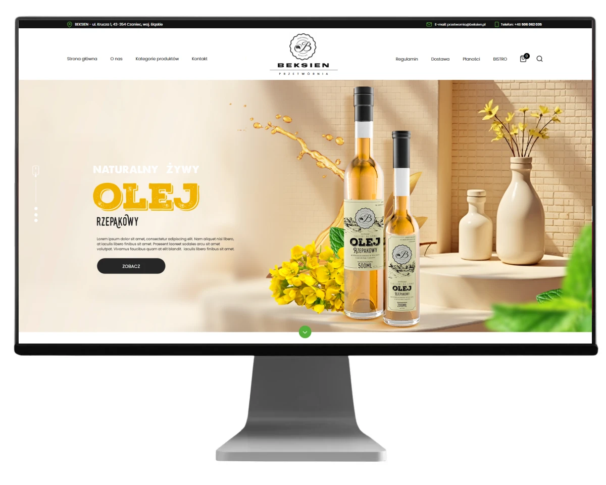 projekt strony internetowej dla firmy beksien exponet bielsko biala