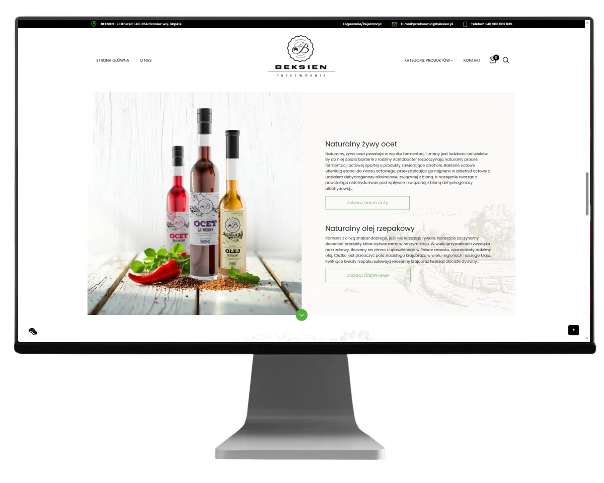 nowa strona firmy beksien zoptymalizowana pod pozycjonowanie stron