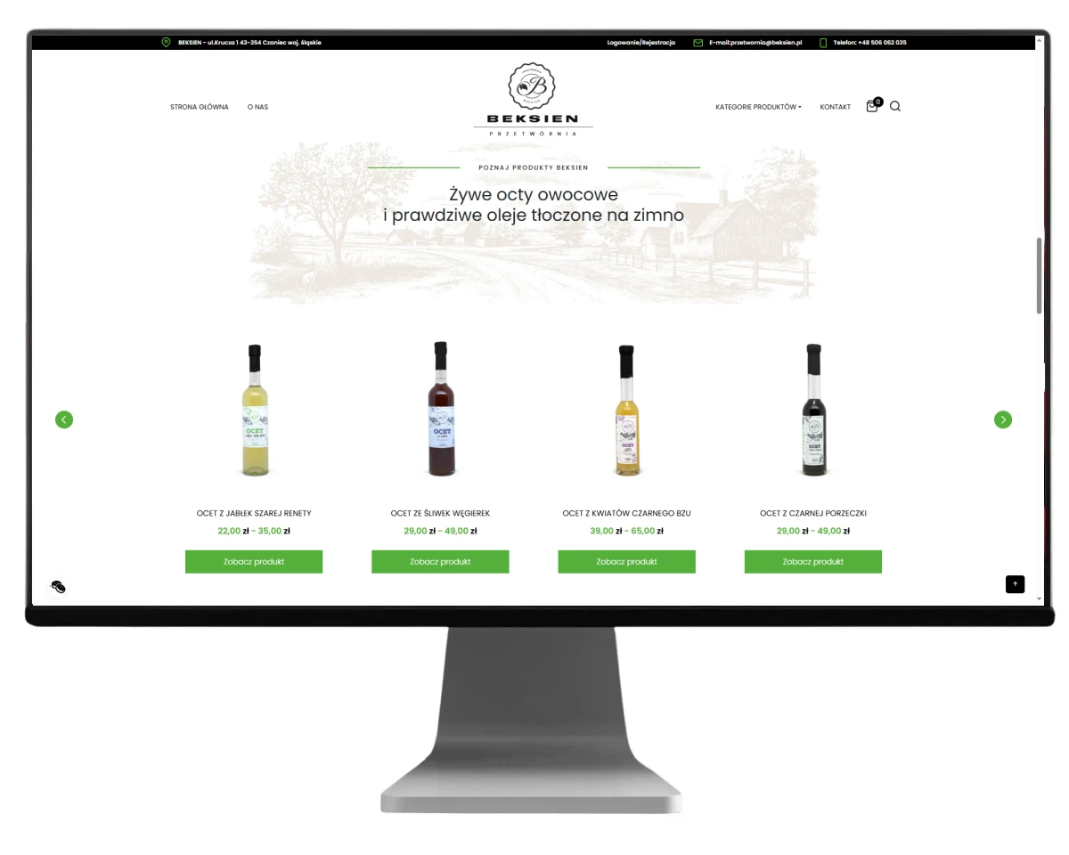 strona www przetworni beksien wykonanie exponet bielsko