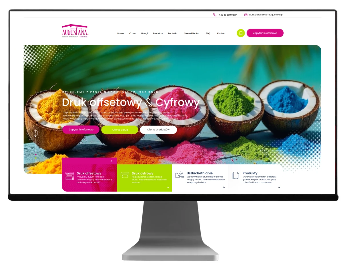 projektowanie stron internetowych strona drukarni augustana z bielska bialej