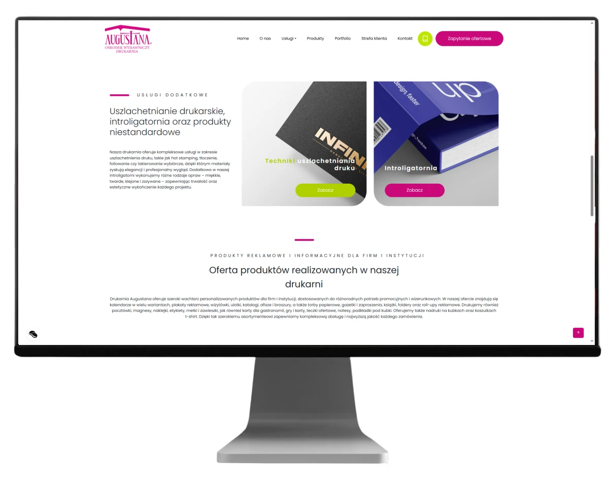 nowa strona internetowa drukarni augustana bielsko biala