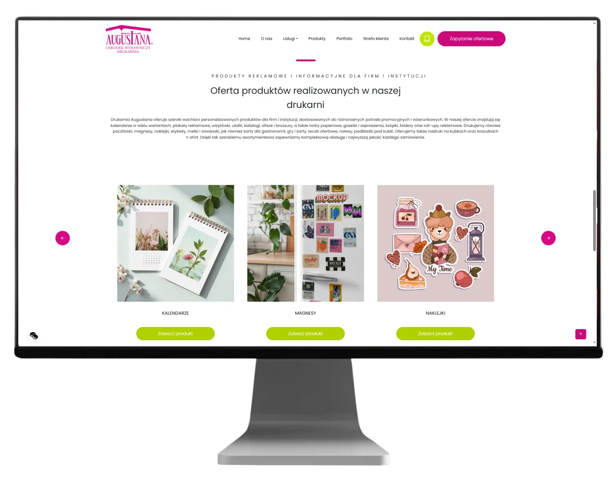 nowa strona internetowa drukarni augustana realizacja exponet