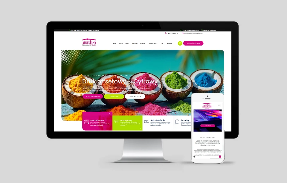 strony internetowe bielsko projekt dla drukarni augustana