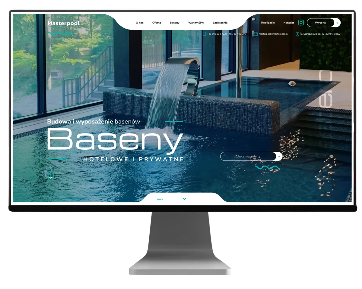projekt strony internetowej producenta basenow masterpool 2025