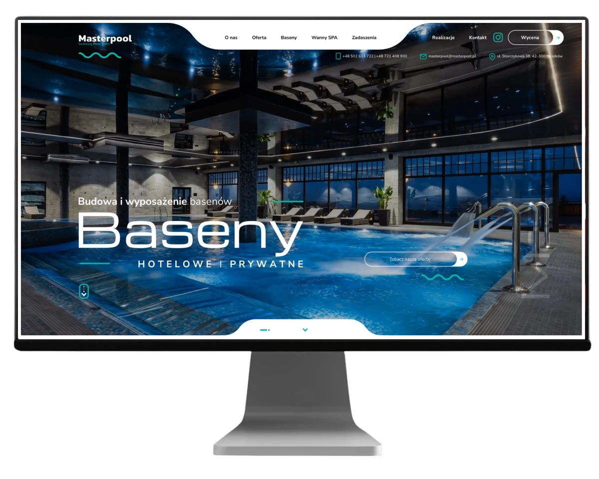 nowa strona www masterpool wykonanie exponet bielsko biala