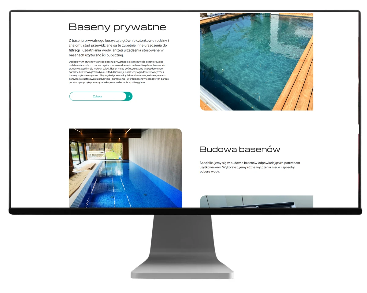 strona internetowa dla firmy masterpool z myszkowa wykonanie exponet bieslko
