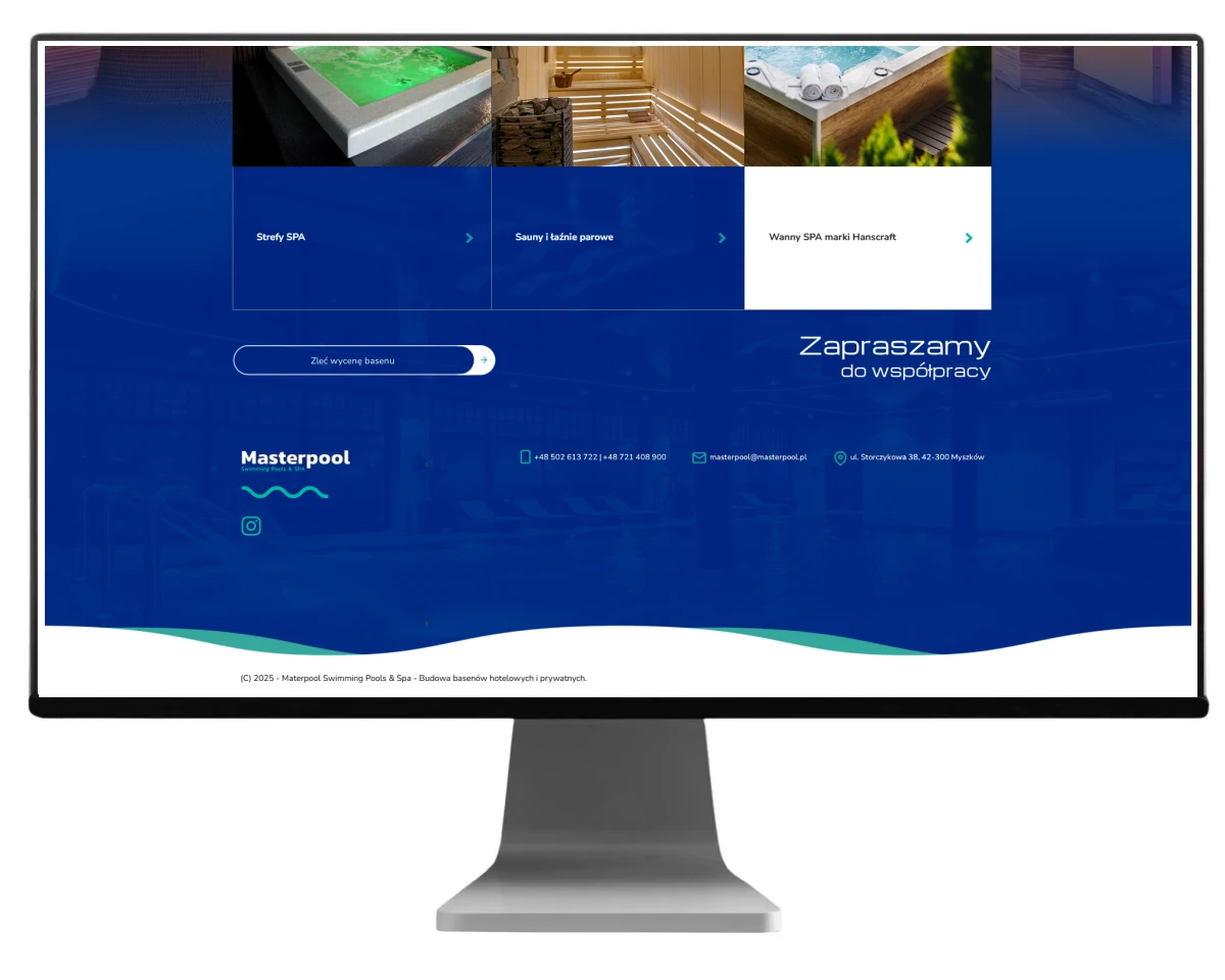 webdesign strony www dla masterpool and spa wykonanie exponet bielsko biala