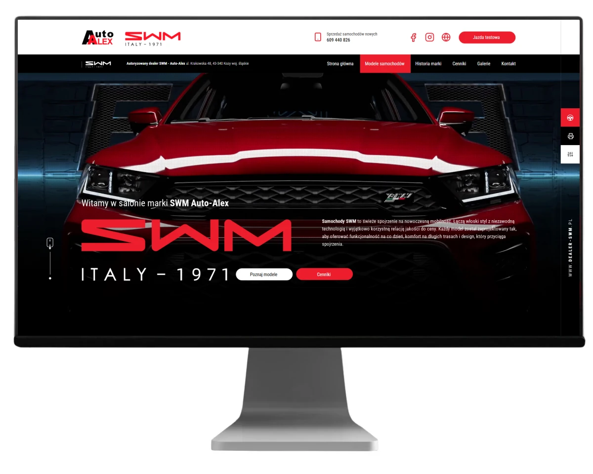 projektowanie stron internetowych bielsko biala salon swm dealer