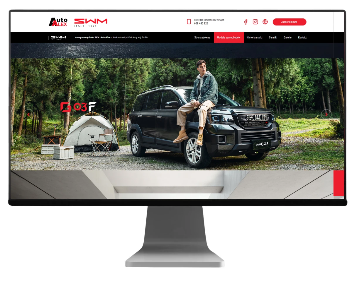 strony internetowe dla dealerow chinskich aut