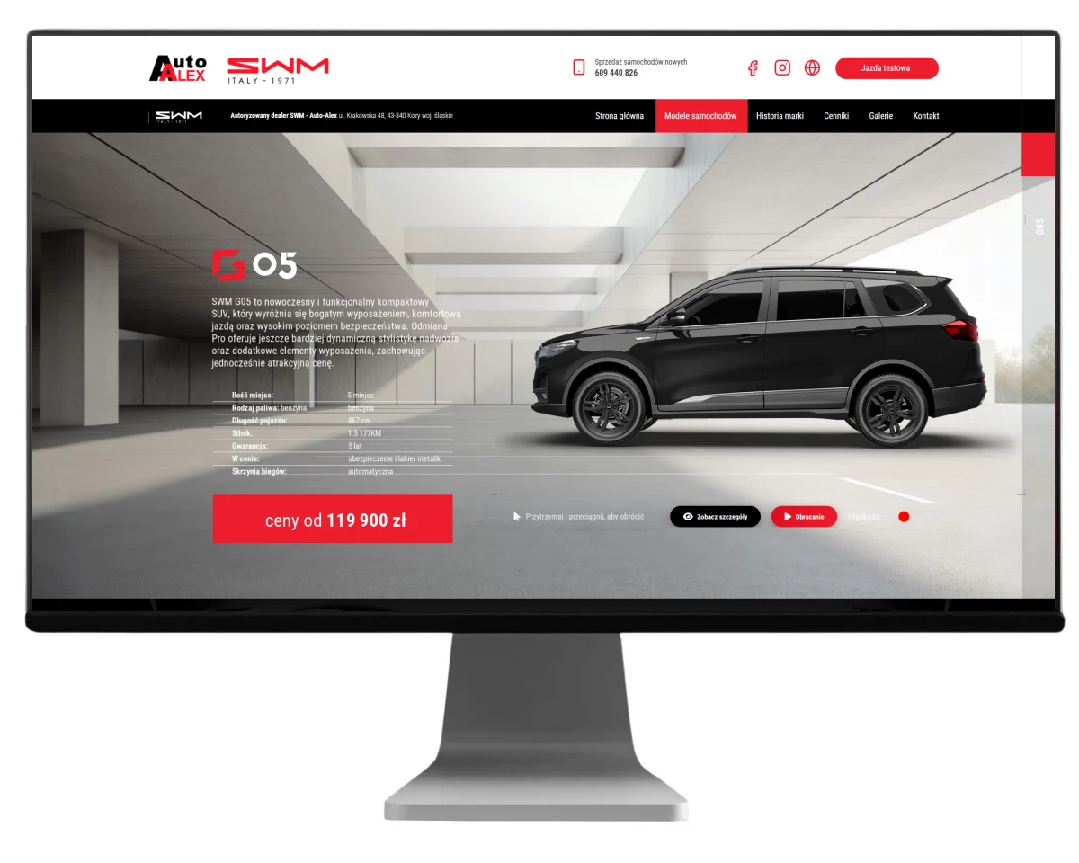 tworzenie stron www dla dealerow aut z chin