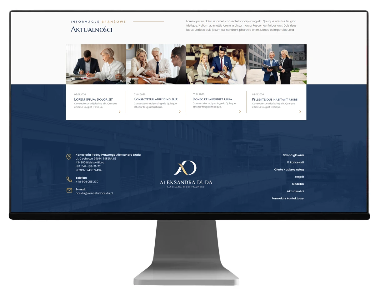 projekt strony dla adwokata z bielska bialej wykonanie exponet