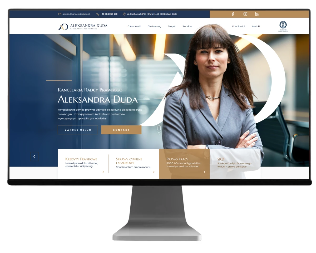 projekt strony internetowej dla kancelarii radcy prawnego z bielska bialej