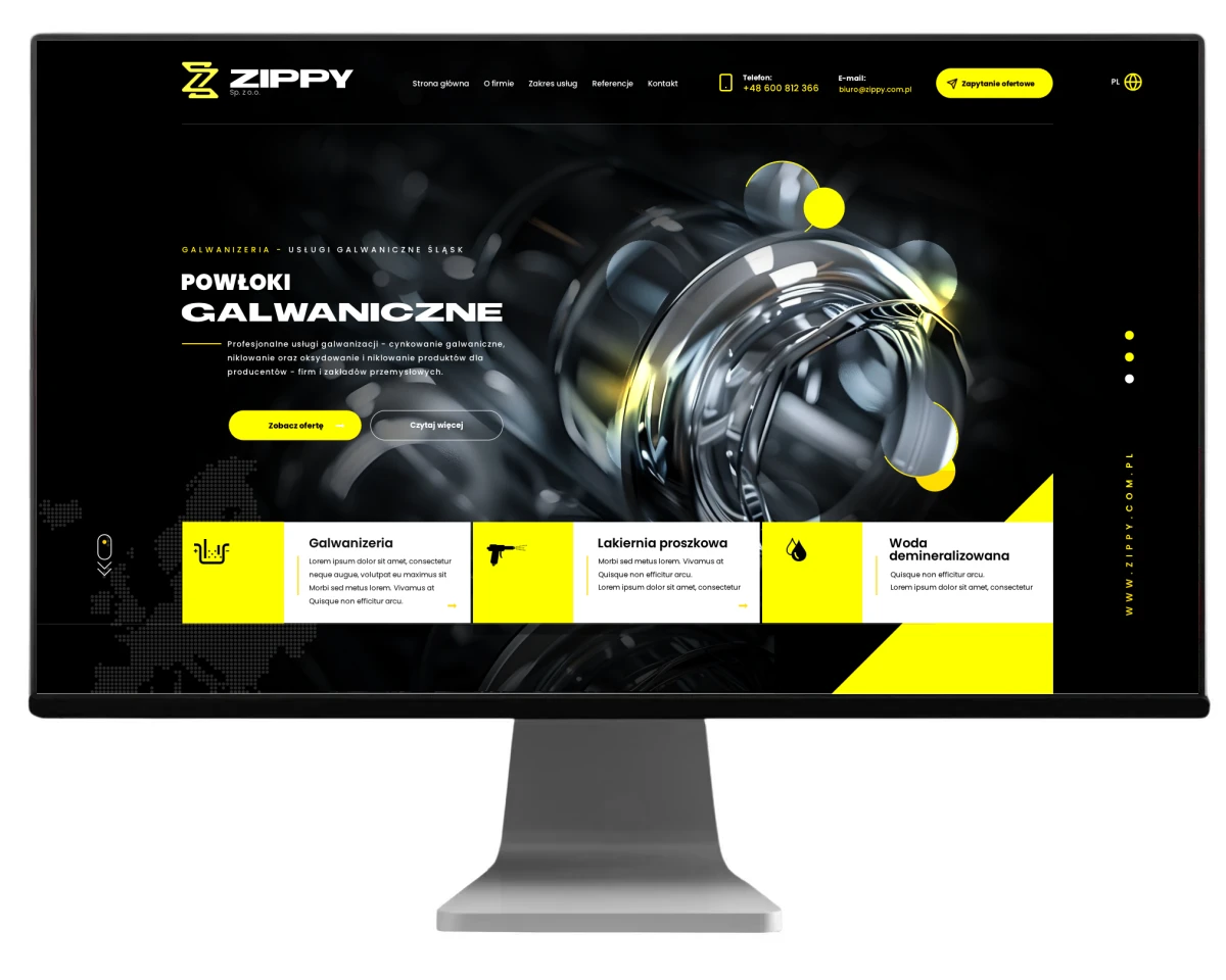 strony internetowe bielsko projekt dla firmy zippy