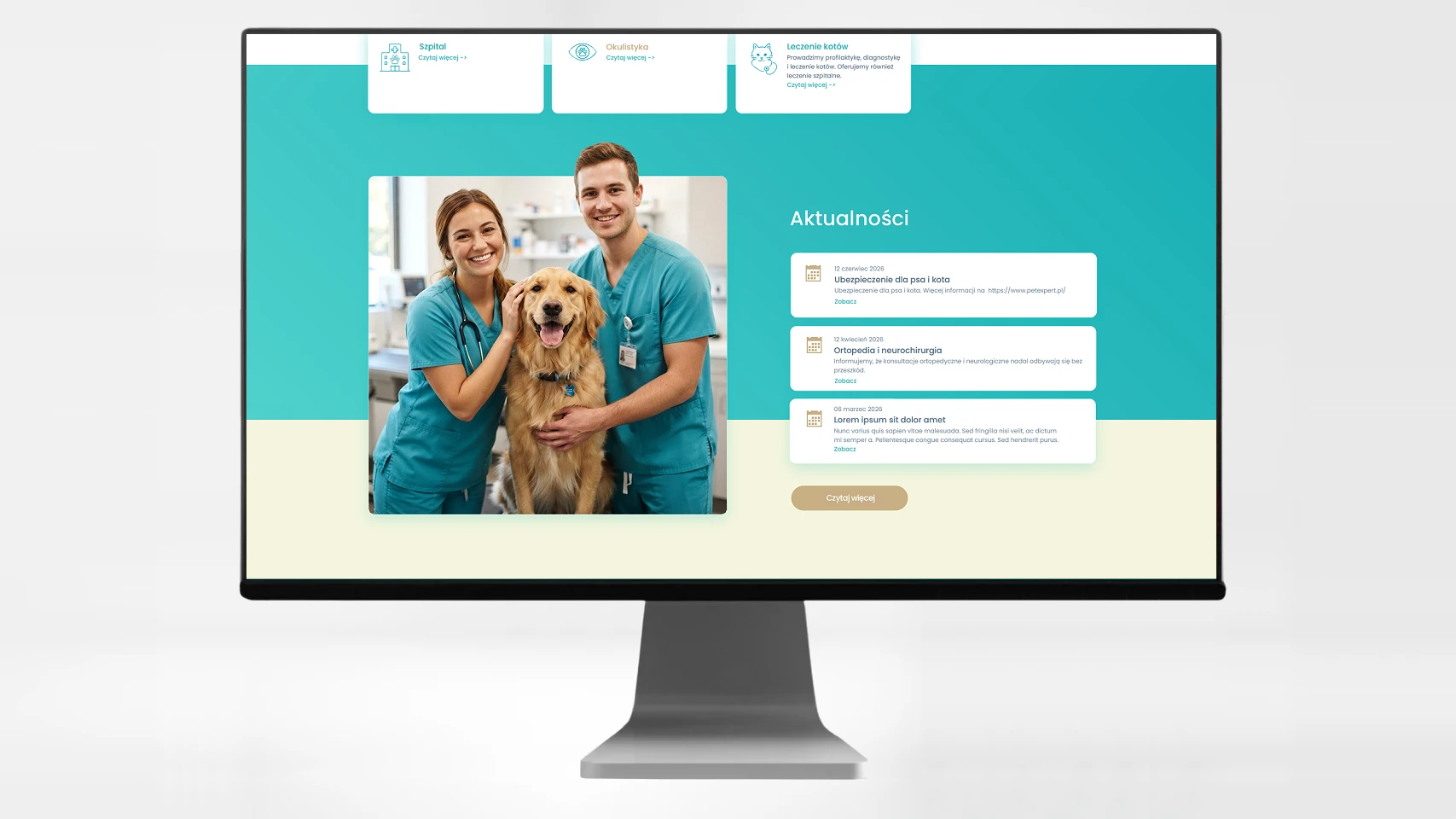 projekt strony dla kliniki weterynaryjej stworzyla firma exponet bielsko