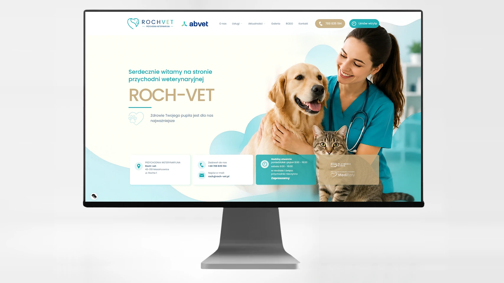 projektowanie strony internetowej dla kliniki weterynaryjnej rochvet z bielska białej