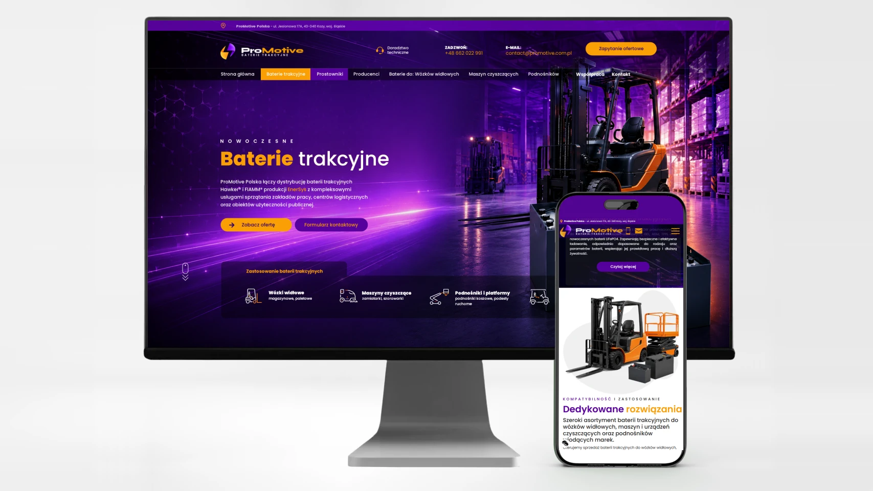 strona internetowa dla firmy Promotive z Koz kolo bielska bialej