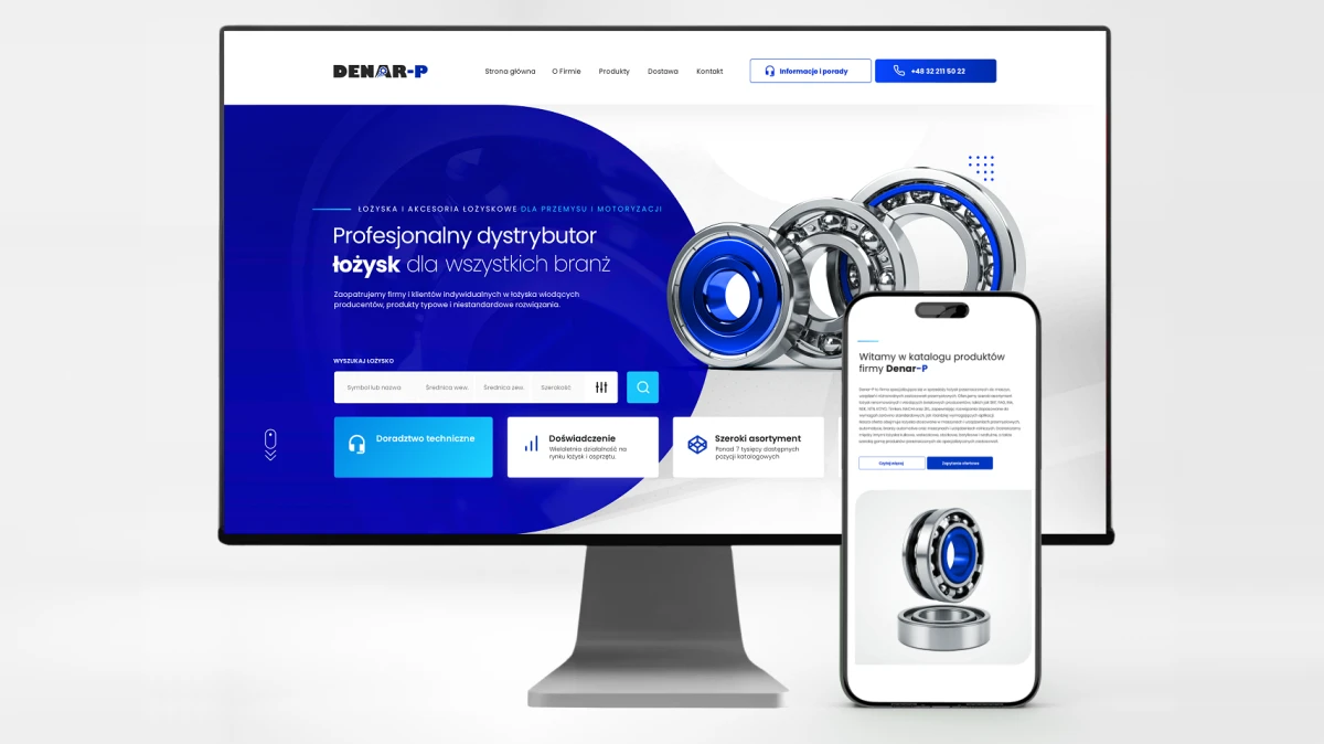 strony internetowe bielsko projekt dla firmy Denar P