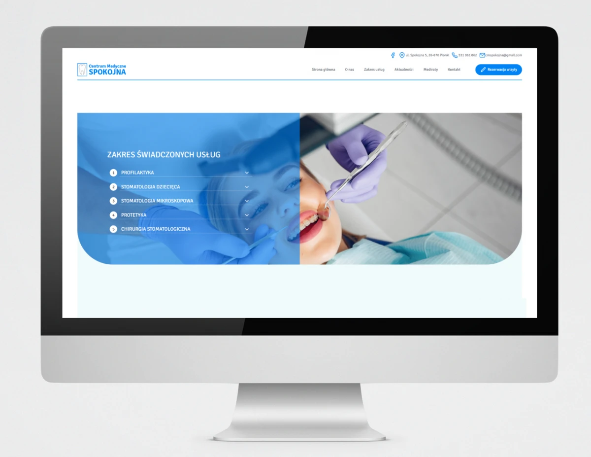 strona internetowa centrum medycznego spokojna 7