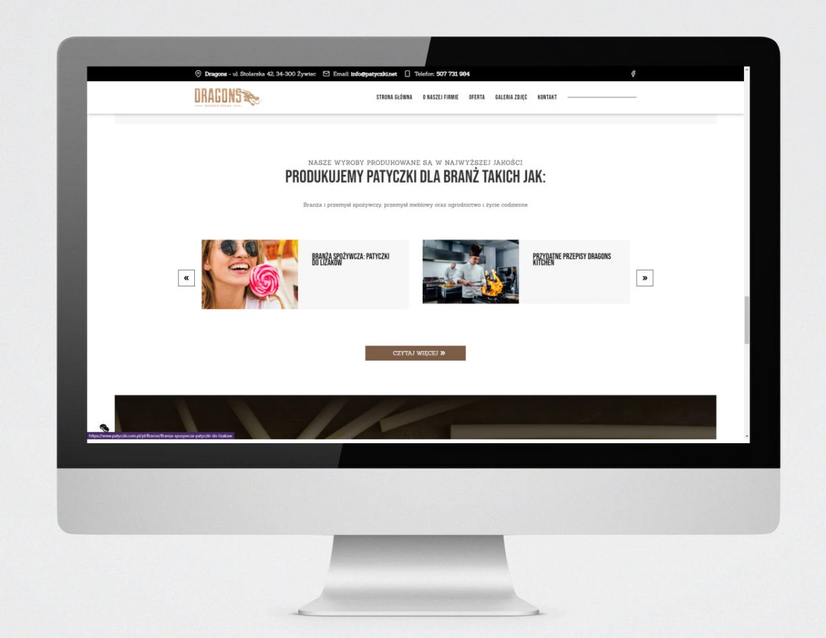 storny www dla producenta patyczkow dragons