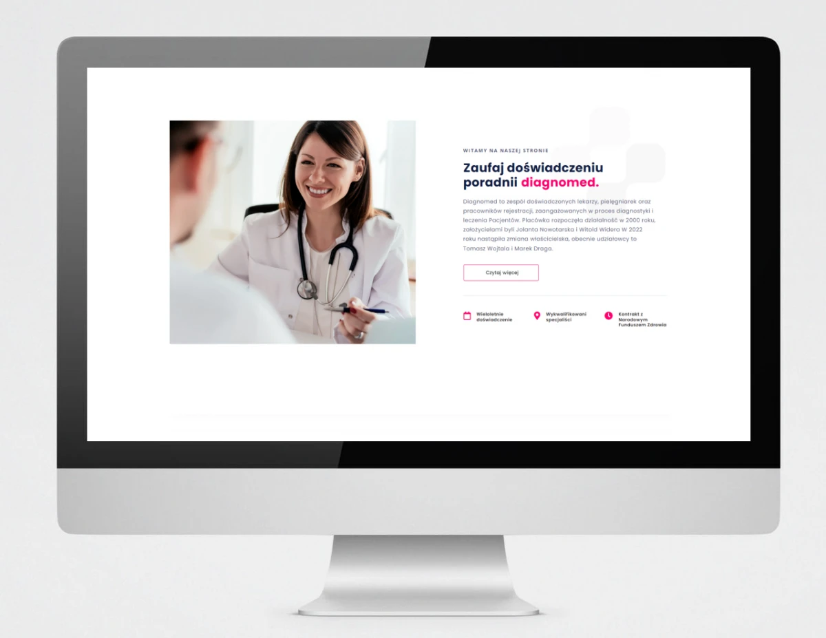 strony internetowe dla firmy diagnomed poradnia bielsko biala