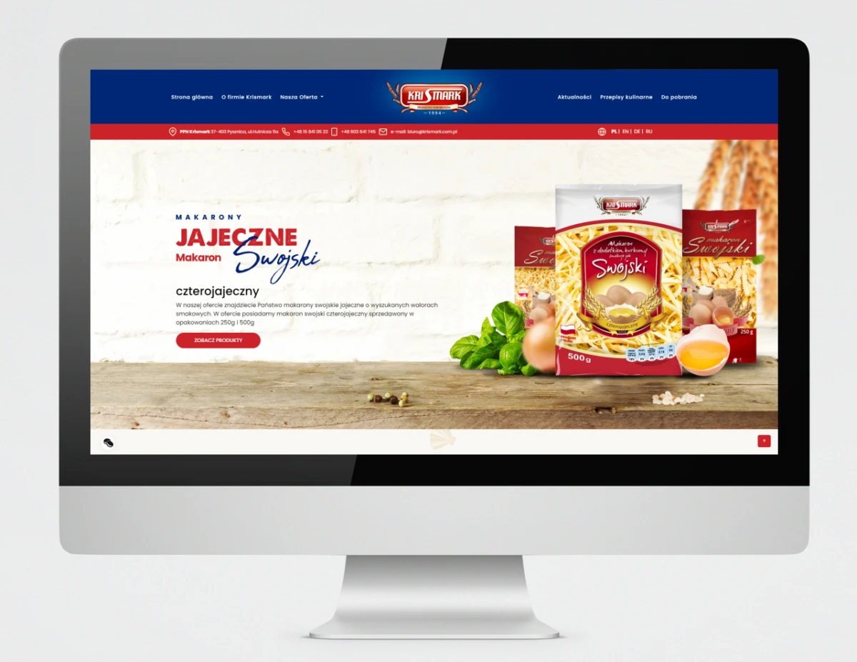 projekt strony dla firmy krismark