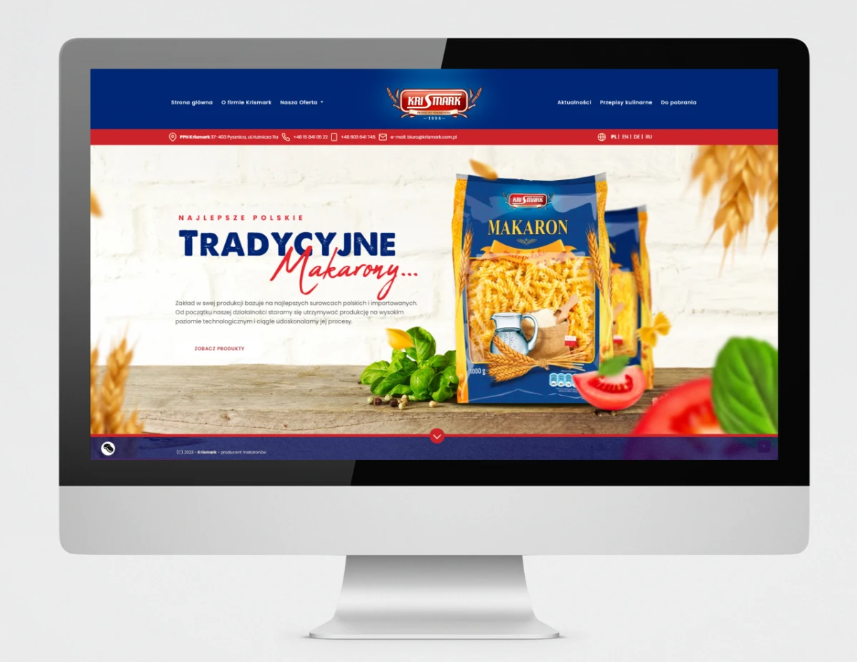 strona internetowa firmy krismark producenta makaronu