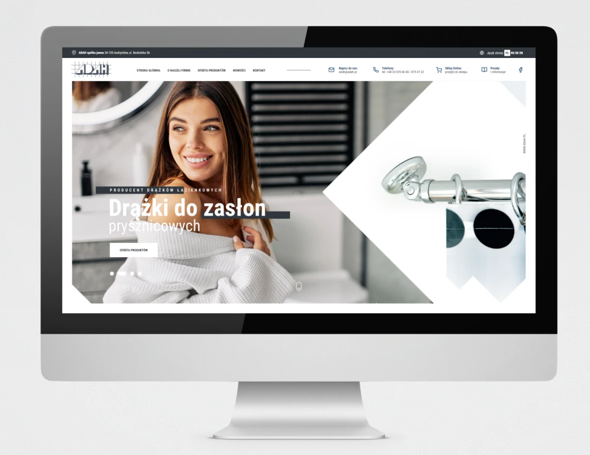 projekt strony internetowe dla firmy adah