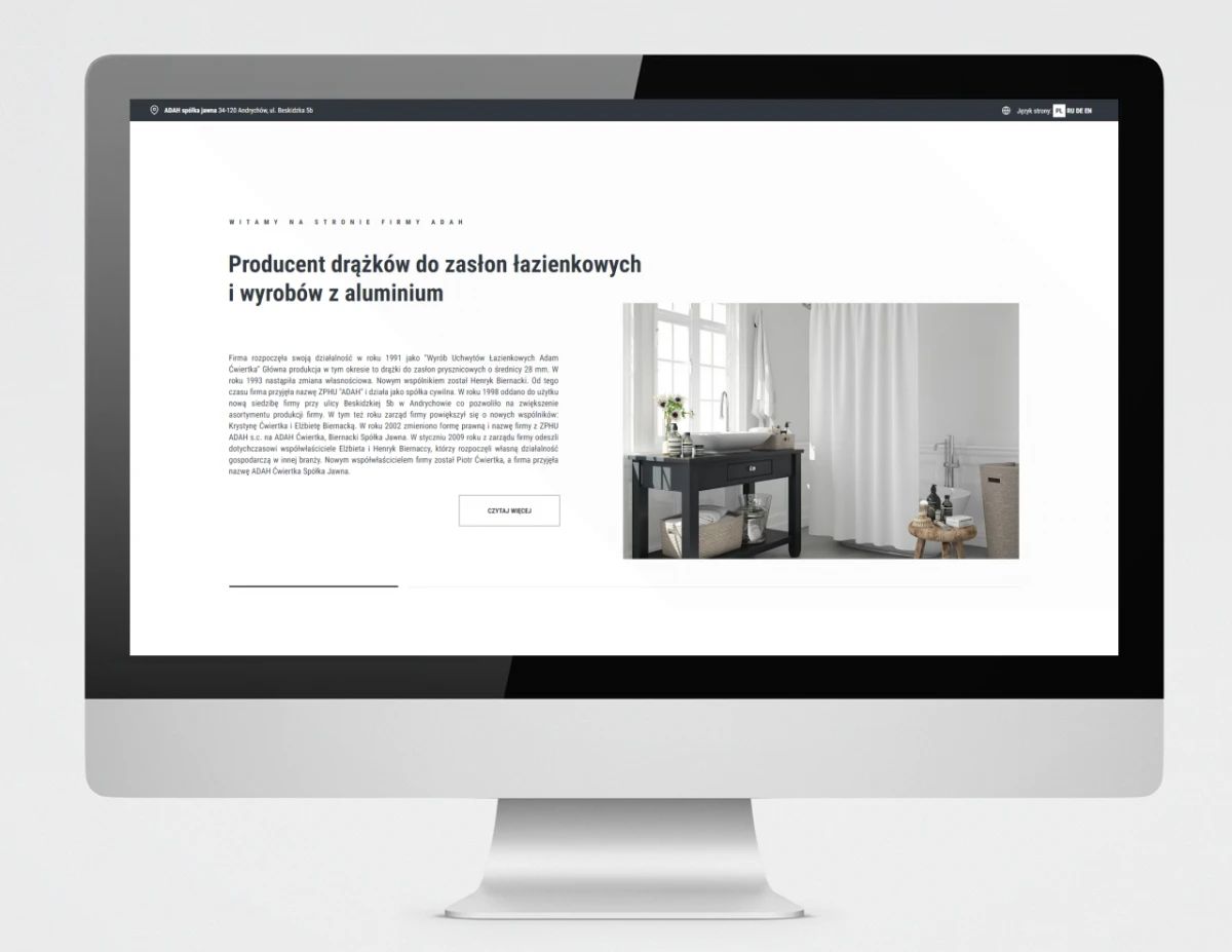 strona internetowa katalog produktow firmy adah